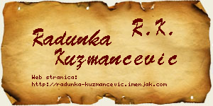 Radunka Kuzmančević vizit kartica